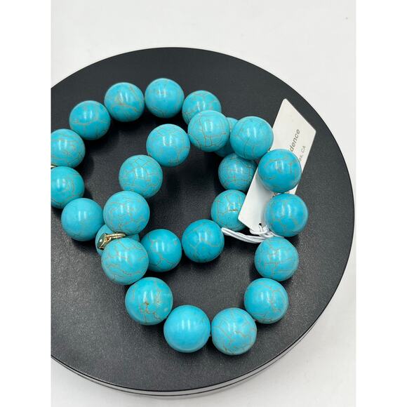 Ettika Luck & Love Turquoise Elastic Stretch Beaded Bracelet Two Set New - Picture 8 of 11